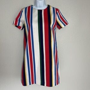 Marni Short Sleeve Multicolored Striped Dress Jersey Back Size 14